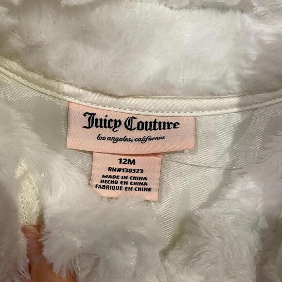 Juicy Couture baby faux fur coat white 12M - Picture 3 of 4